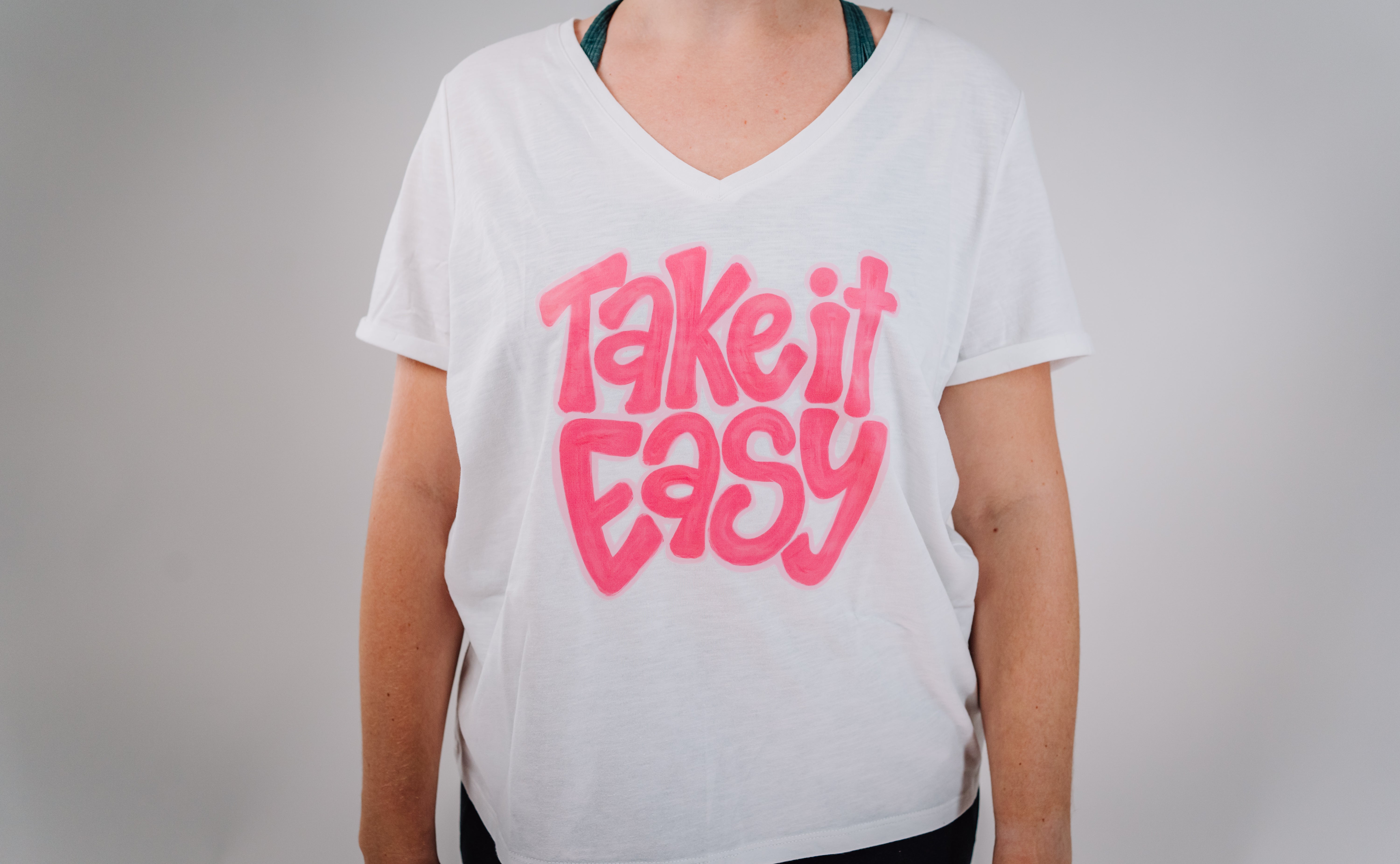 Take It Easy Womans Short Sleeve Tee Shirt